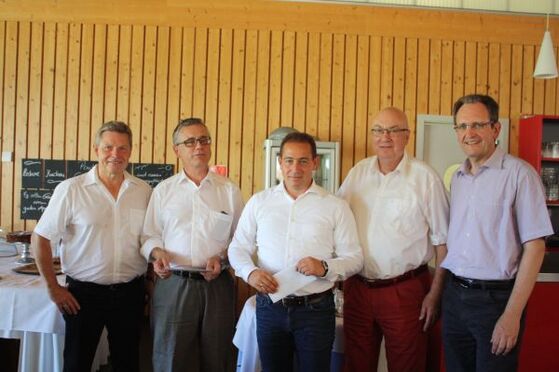 v. l. Hans-Dieter Schneider, Wolfgang Ernst, Dr. Hannes Kopf, Helmut Beck, Dr. Ralf Göck