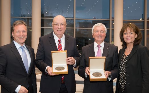 Foto:VRRN, v. l. Verbandsdirektor Ralph Schlusche, Helmut Beck, Uwe Kleefoot, Verbandsvorsitzende Dr. Eva Lohse